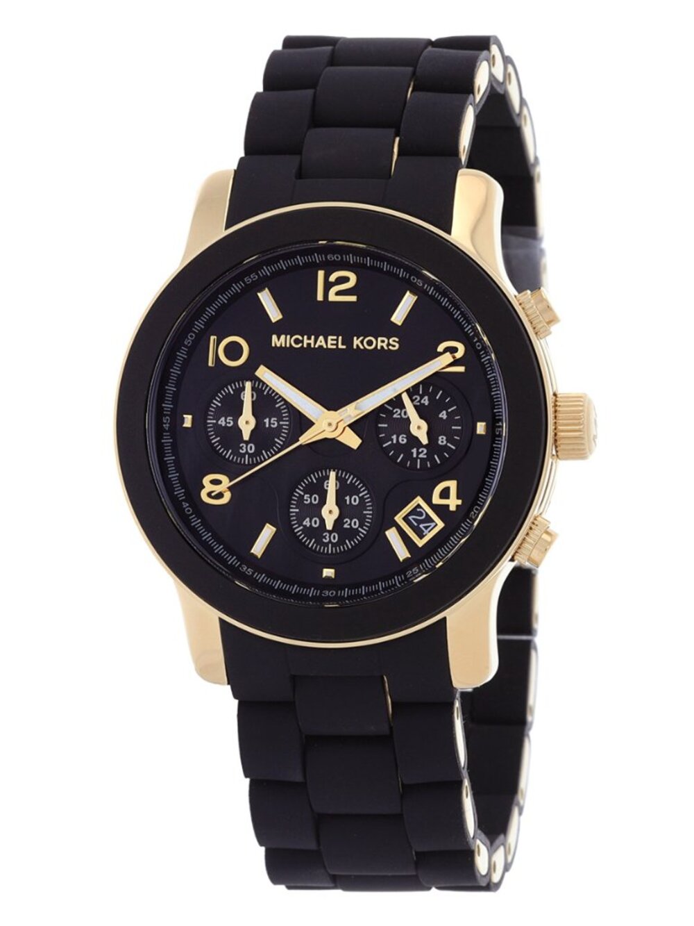 Michael Kors Black and Gold Tone Women's Chronograph Watch - Picture 2 of 7